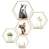 LMYDIDO Set of 5 Hexagon Wall Shelves, Hanging Shelves, Metal