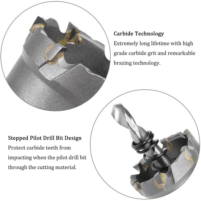 30mm TCT Hole Saw, 1-3/16” Cutting Diameter Tungsten Carbide Tipped