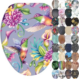 Sanilo Soft Close Toilet Seat ELONGATED, Quiet and Slow Close Lid and Seat, Strong Bumpers and Hinges, Hummingbird