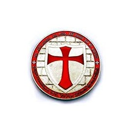 Equinox MR Commemorative Knights Templar Cross Masonic Mason Coin Red Enamel with Case