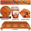 Shamoparty Basketball Party Tableware 73-Piece Sports Theme Dining Table Decoration