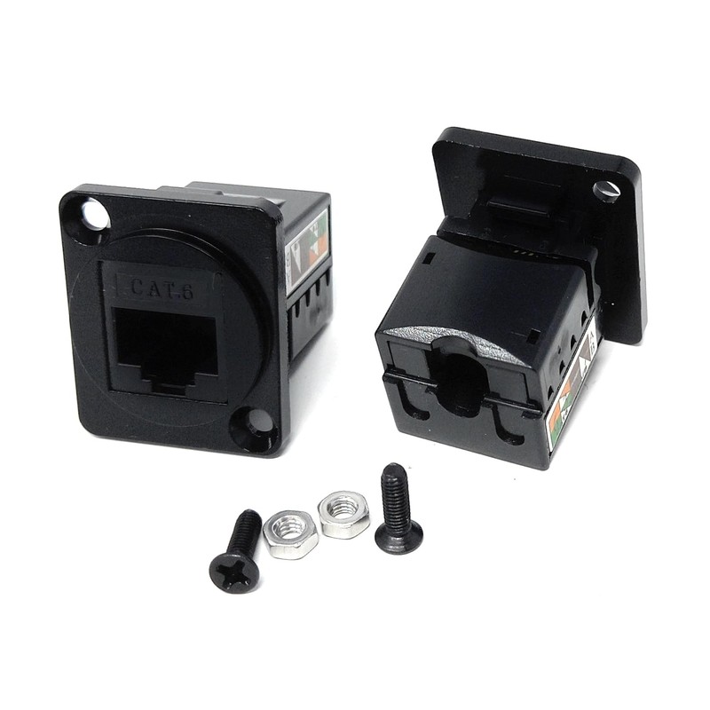 Cat6 RJ45 D-Series Chassis Mount Insert, IDC Punch Down Style