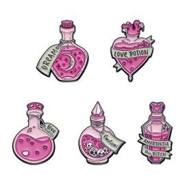 Amortentia Love Potion Purple Magic Bottle Enamel Pin Pink Potion Brooch