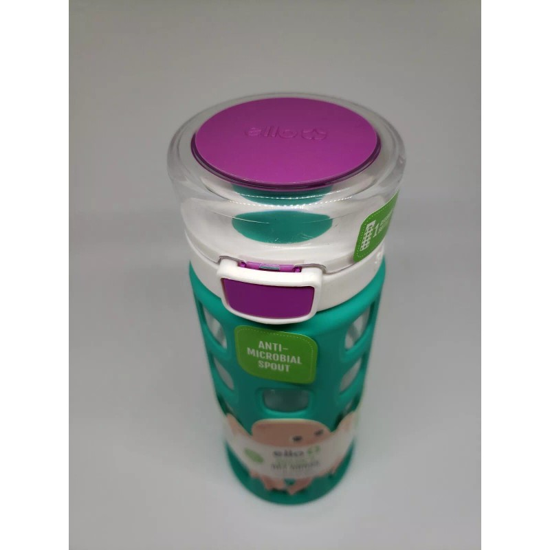 Ello Dash 16oz Plastic Water Bottle Green/Purple NEW Age 3+