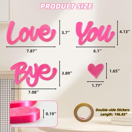 XIFOWE Love You Bye Black Door Top Decorative Wall Decor Sign, Unique and Versatile Art Deco Hallway Entry Doors Living Room Walls Elegant Home Decor Expressions of Love Valentine Decoration