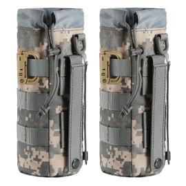 2 Pack Tactical Molle Gear Pouches, Military Back Pouch, Molle Attachments Waterproof Small Utility Pouch (ACU)