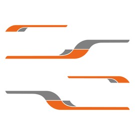 Gesar Motorhome Sticker - Decorative Stickers for Both Sides - Motorhome Accessories - Vinyl Camper Decals - Caravan and Caravan Stickers (Orange-Gray)