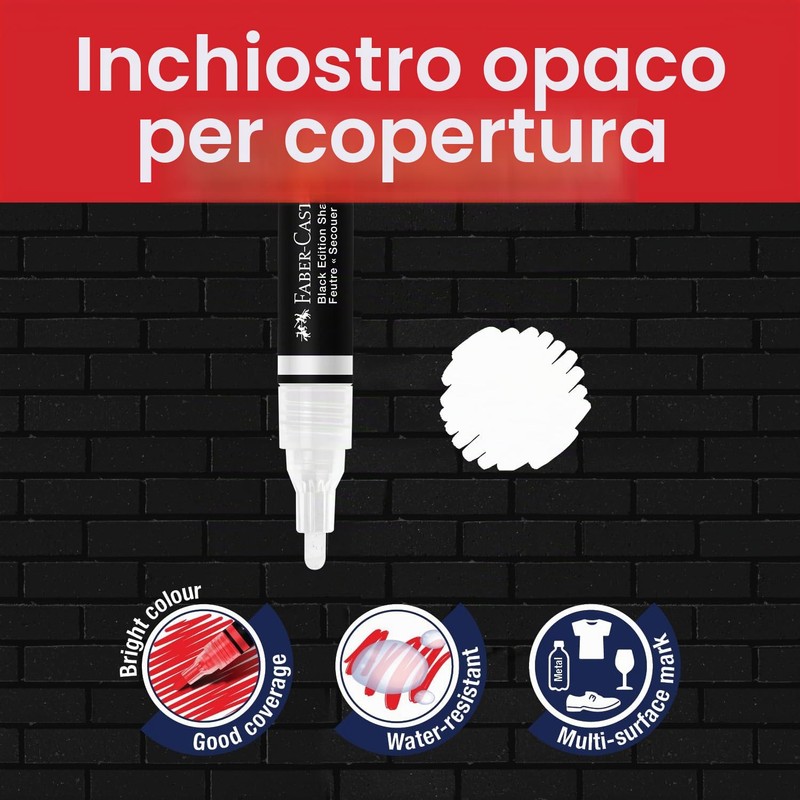 Faber-Castell 285511 Black Edition Shake & Paint Pennarello Acrilico, Pennarello