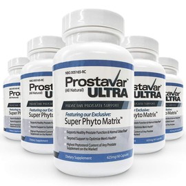 5 Bottles New Improved from Maker of Original Prostavar Ultra Prostate Support 600mg 90% Beta-Sitosterol & Grape Seed Extract