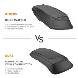 Dasen Saddlebag Speaker Lid Bra Protective Covers PU Leather Compatible with Harley Touring Road King Electra Road Street Glide 1993-2013