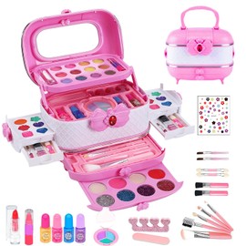 CSDmeewin Cosmetics Set, Toy, Girls, Makeup Set, Makeup Set, For Girls, Dresser, Kids, Makeup Case, For Kids, Pretend Play, Birthday Gifts for Girls 6 and Up, Popular, Christmas Gift