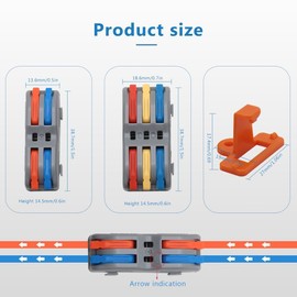YQSIYU 80 Pcs Multi Wire Connectors, 28-12AWG Wire Splitter Connectors with Holder 2 in 2 Out, 3 in 3 Out Lever Nuts