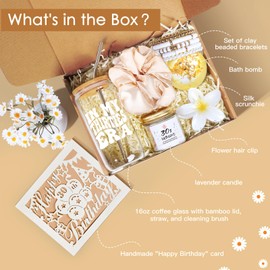 30th Birthday Gifts for Her, Unique 30 Year Old Birthday Gifts for Women, 30th Birthday Decorations for Her, Gifts for 30th Birthday Woman w/ 16oz Coffee Cup, Bracelet, Hair Clip, Birthday Card, 7PCS