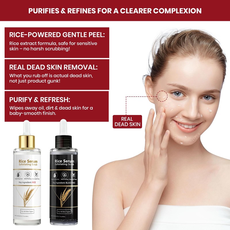 Exfoliating Rice Peel Shot Face Serum & Body Scrub,