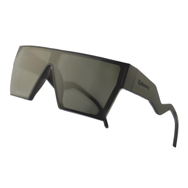 Xplorerz Polarized & Mirrored Black Square Sunglasses – TR90 Lightweight,