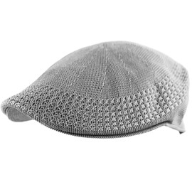 The Hat Depot Classic Mesh Newsboy Ivy Cap Hat (M, Grey)