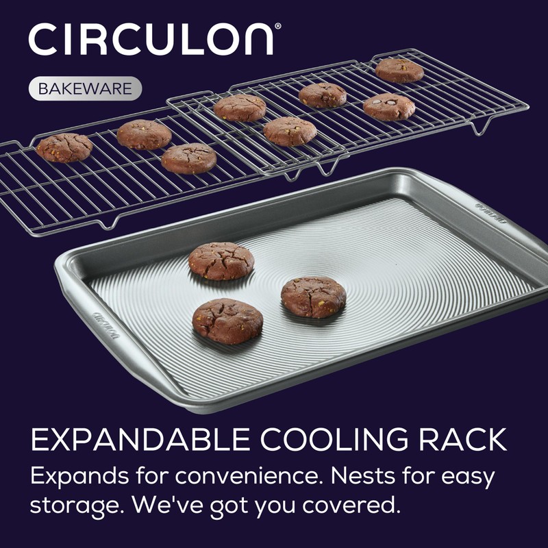 Circulon Bakeware Baking Sheet/Cookie Pan and Cooling Rack Set, 3