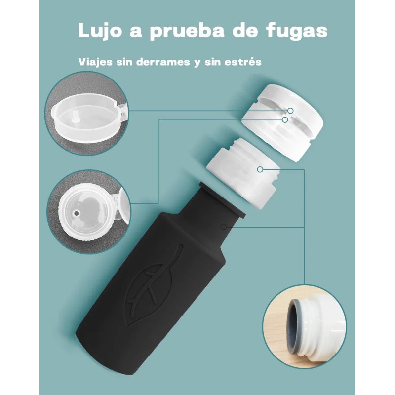 20 Botellas De Kit De Viaje Portátiles Contenedores Silicona