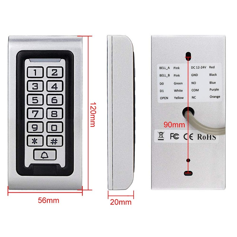HFeng Standalone IP68 Waterproof RFID Access Control Keypad Metal Card
