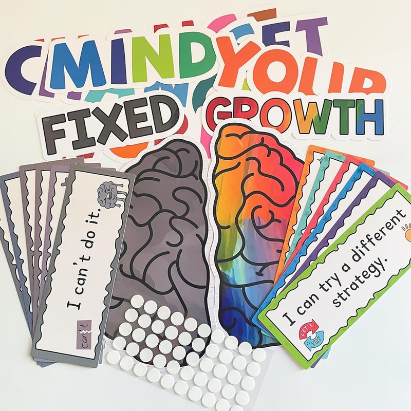 Lachilly 22 Pieces Growth Mindset Classroom Bulletin Board Décor -
