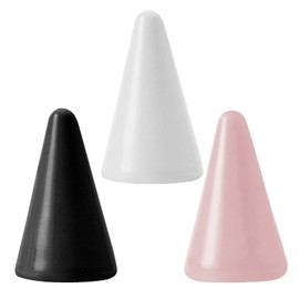 3 Pcs Modern Marble Ceramic Ring Holder Decorative Tower Cone Nightstand Display Stand for Jewelry Rings