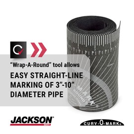 Jackson Safety Pipe Measure Tool – Wrap Around Tape, Flex Angle Measuring and Marking Gauge for 3”to 10” Diameter, Large, Black, 14753