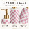 Queen-b Soap Dispenser, Ceramic, Checkered Pattern, Stylish, Refill, Bottle, 10.1
