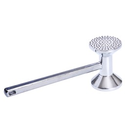 GRÄWE Fleischhammer schwer aus Aluminium, doppelseitig, Fleischklopfer mit Zwei Bearbeitungsflächen inkl. glatter und genoppter Fläche, 28 cm