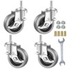 YEEMIGO 3 Inch Stem Caster Wheels with Locking Brake，Soft Rubber