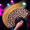 Kemay Large Foldable Clack Hand Fan Leopard Print Rave Fan