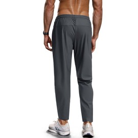 Hidkat Men's Hiking Pants Quick-Dry Lightweight Sweatpants Outdoor Fishing Pants Water Resistant with Zipper Pockets Grey