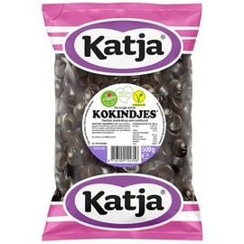 Katja Kokindjes Soft Lightly Salted Dutch Black Licorice Buttons 500 Grams/17.6 Ounces Pack of 2