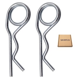 SKIR'CO (Pack of 2) 6mm Galvanised Steel Spring Cotter Pins Double Ring R Clips R Shaped Spring Cotter Pin