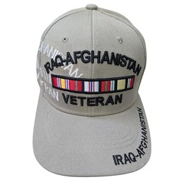 US Military Iraq-Afghanistan Veteran Khaki Baseball Hat Cap