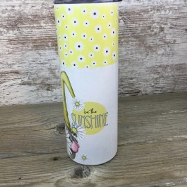 Unbranded Daisy Gnome Be The Sunshine 20 oz Skinny Tumbler with Lid and Straw