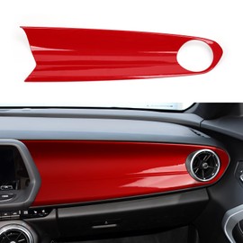 Car Copilot Center Control Panel Sticker Carbon Fiber ABS Decal Interior Trim Cover for Chevy Camaro 2016 2017 2018 2019 2020 2021 2022 2023 2024 Red Accessories