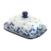 Blue Rose Polish Pottery Georgia Blue Butter Dish