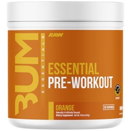 Raw cbum essential pre workout pre entrenamiento 30 servicios sabor naranja