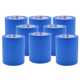 WOD PMT21B Blue Painter’s Tape - 6 inch x 60 yds. (8 Pack) Thick & Wide Masking Tape for Safe Wall Painting, Building, Remodeling, Labeling, Edge Finishing