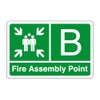 Fire assembly point "B" - safety sign - 3mm Aluminum