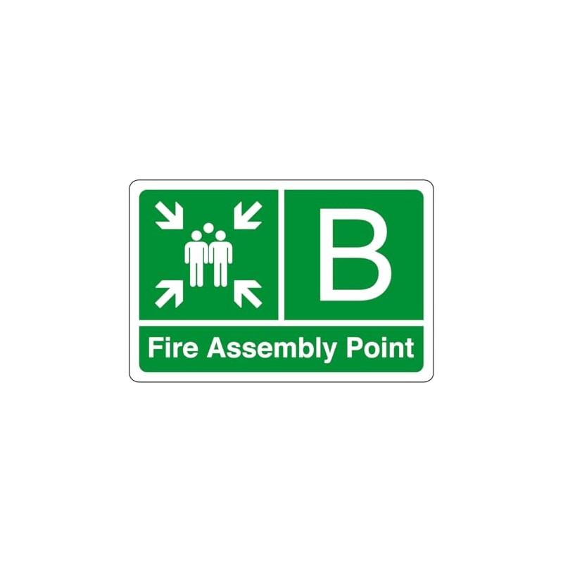 Fire assembly point "B" - safety sign - 3mm Aluminum