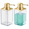 mDesign Rectangle Plastic Refillable Liquid Soap Dispenser Pump Bottle for