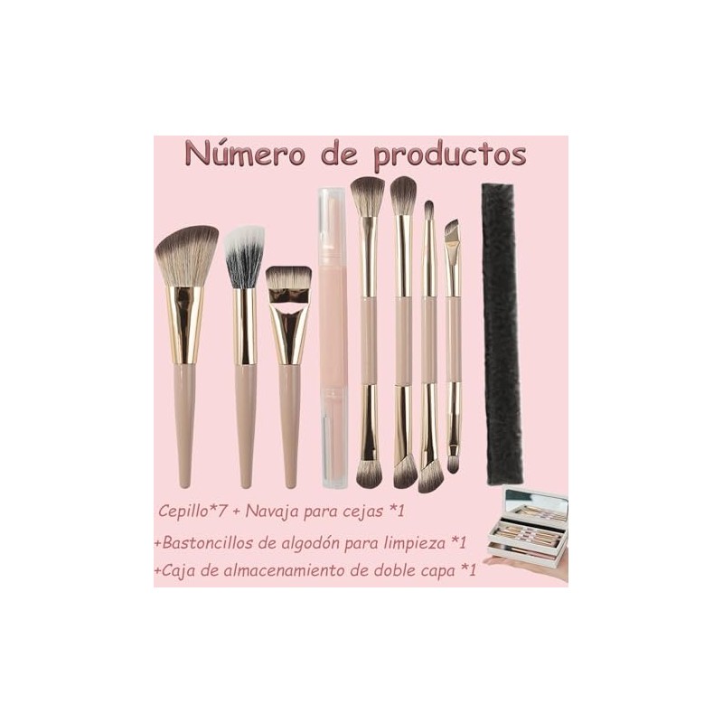 Lumbor37 Brochas para Maquillaje, Set de Brochas de Maquillaje con