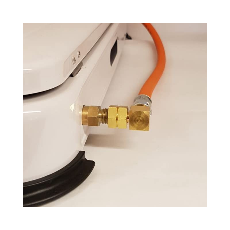 Hicello LPG Brass Connection Angle 90° 1/4 Inch Left Gas