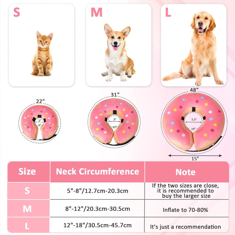 Niuoppy Inflatable Dog & Cat Collar - Protective Recovery Collar,