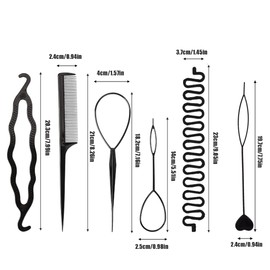 6 Pieces Plastic Magic Hair Braid Tail Styling Kit Ponytail Braid Maker Clip Tool Easy DIY Styling Accessories Hair Pull Needle Hair Pins