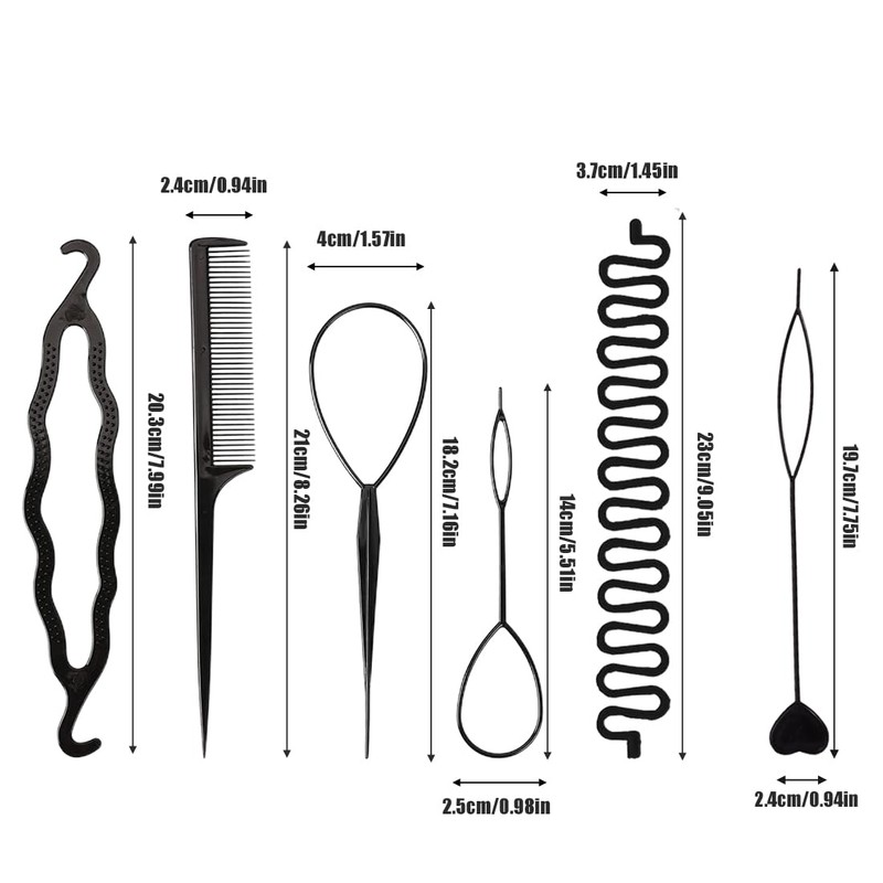 6 Pieces Plastic Magic Hair Braid Tail Styling Kit Ponytail