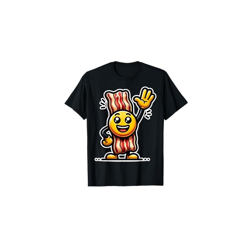 Bacon Cartoon Character Greeting For Children Say Aye Face T-Shirt