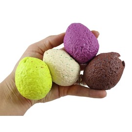 Curious Minds Busy Bags Set of 4 Hatching Dinosaur Egg Squeeze Stress Ball with Baby Dino - Sensory, Stress, Fidget Toy OT