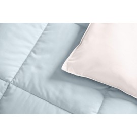 Royal Hotel Bedding Reversible Throw Blanket, Hypoallergenic, Down Alternative Throw Blanket, Medium Warmth, 50 by 75 Inches, Blue - White